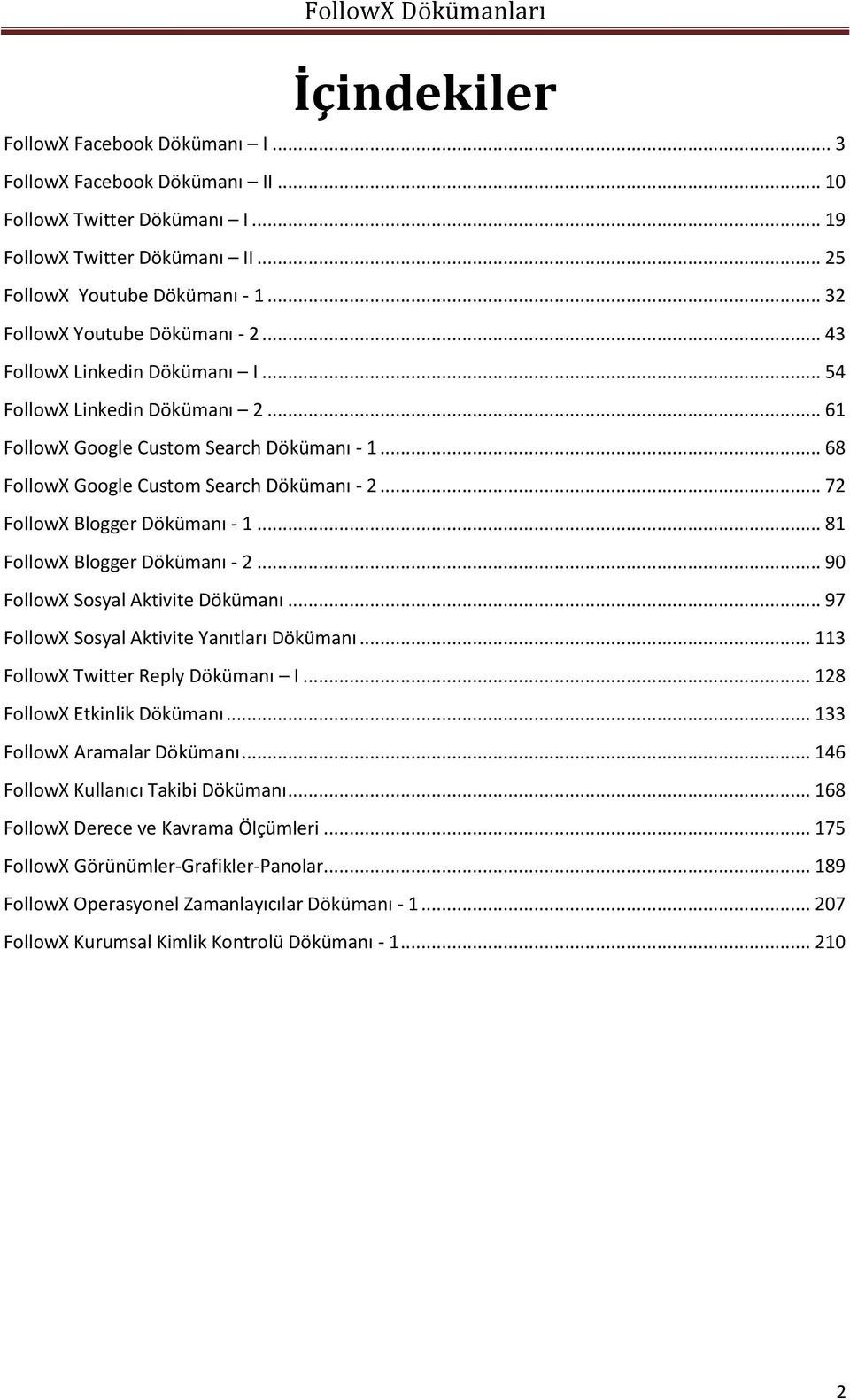 .. 72 FollowX Blogger Dökümanı - 1... 81 FollowX Blogger Dökümanı - 2... 90 FollowX Sosyal Aktivite Dökümanı... 97 FollowX Sosyal Aktivite Yanıtları Dökümanı... 113 FollowX Twitter Reply Dökümanı I.
