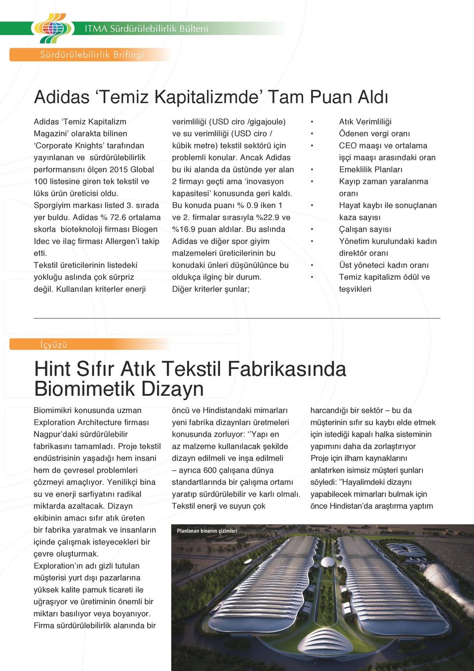 6 ortalama skorla bioteknoloji firması Biogen Idec ve ilaç firması Allergen i takip etti. Tekstil üreticilerinin listedeki yokluğu aslında çok sürpriz değil.