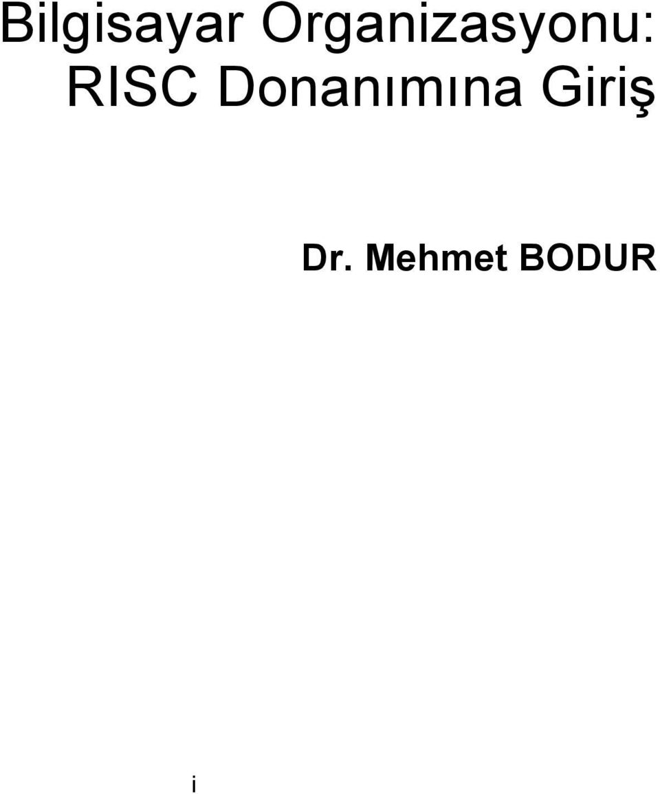 RISC Donanımına