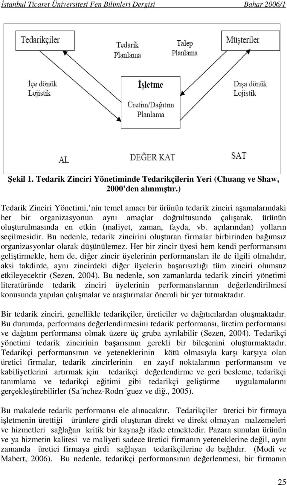 fayda, vb. açılarından) yolların seçilmesidir. Bu nedenle, tedarik zincirini oluşturan firmalar birbirinden bağımsız organizasyonlar olarak düşünülemez.