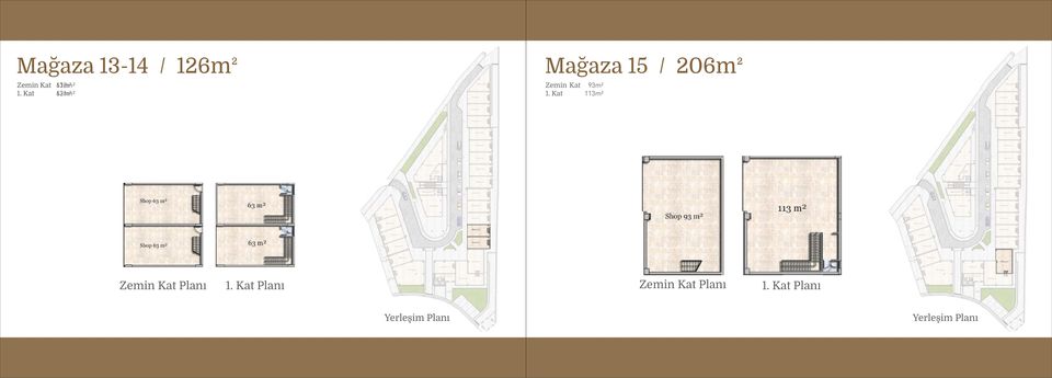 Kat 63m² 121m² Mağaza 15 /