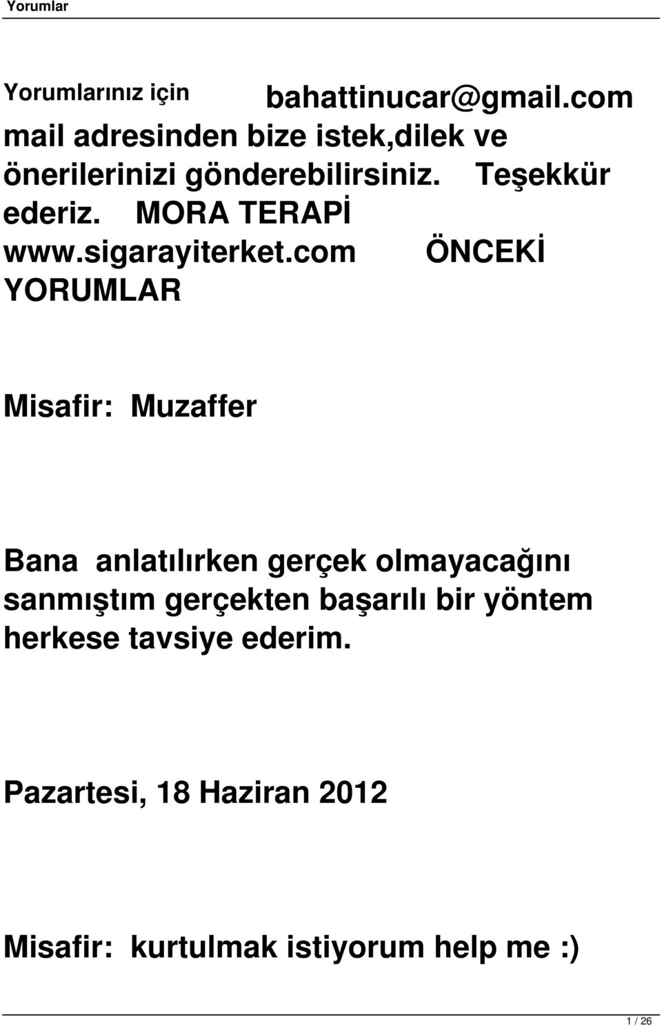 MORA TERAPİ www.sigarayiterket.