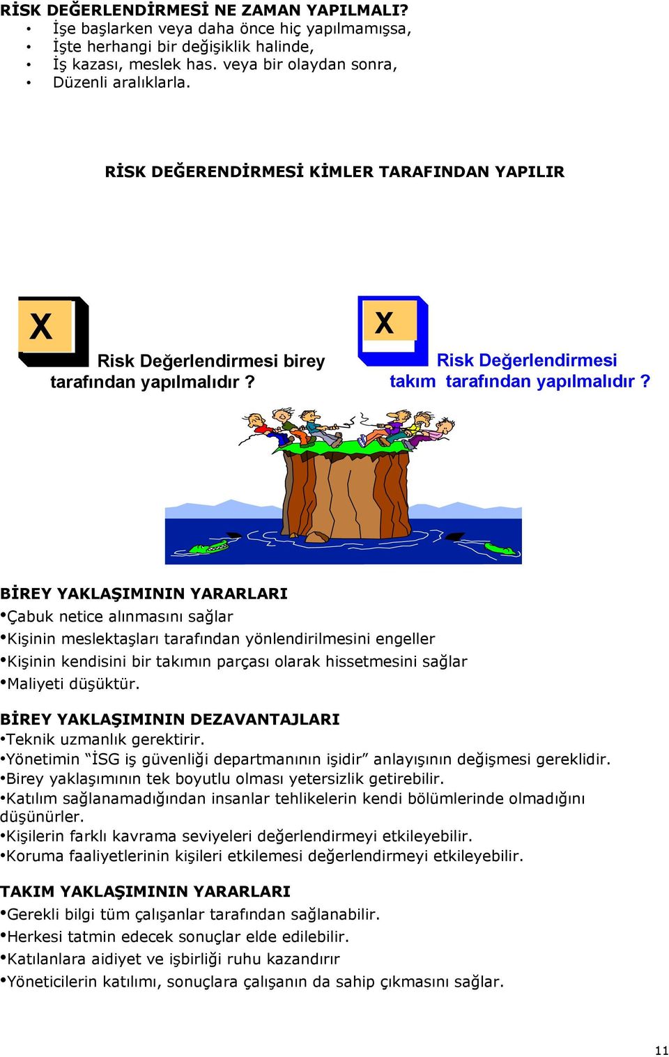 BİREY YAKLAŞIMININ YARARLARI Çabuk netice alınmasını sağlar Kişinin meslektaşları tarafından yönlendirilmesini engeller Kişinin kendisini bir takımın parçası olarak hissetmesini sağlar Maliyeti