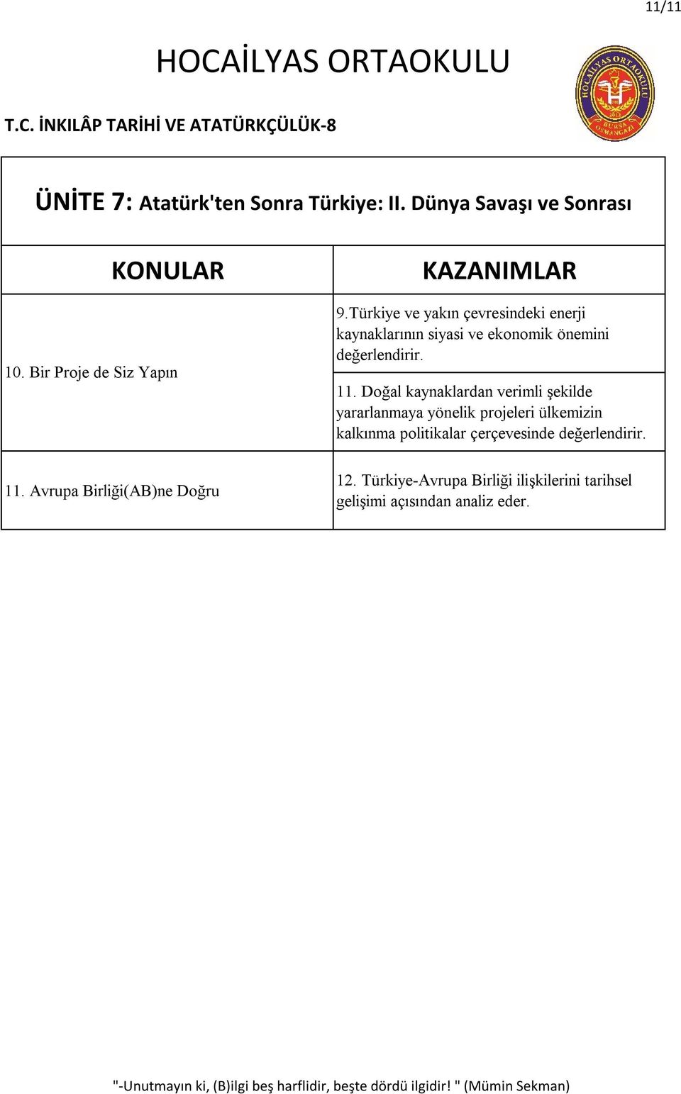 Türkiye ve yakın çevresindeki enerji kaynaklarının siyasi ve ekonomik önemini 11.