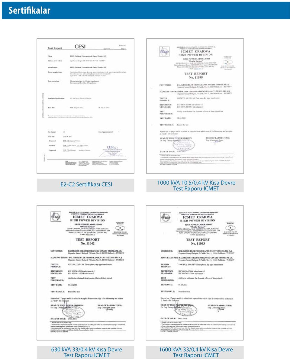 kva 33/0,4 kv Kısa Devre Test Raporu ICMET