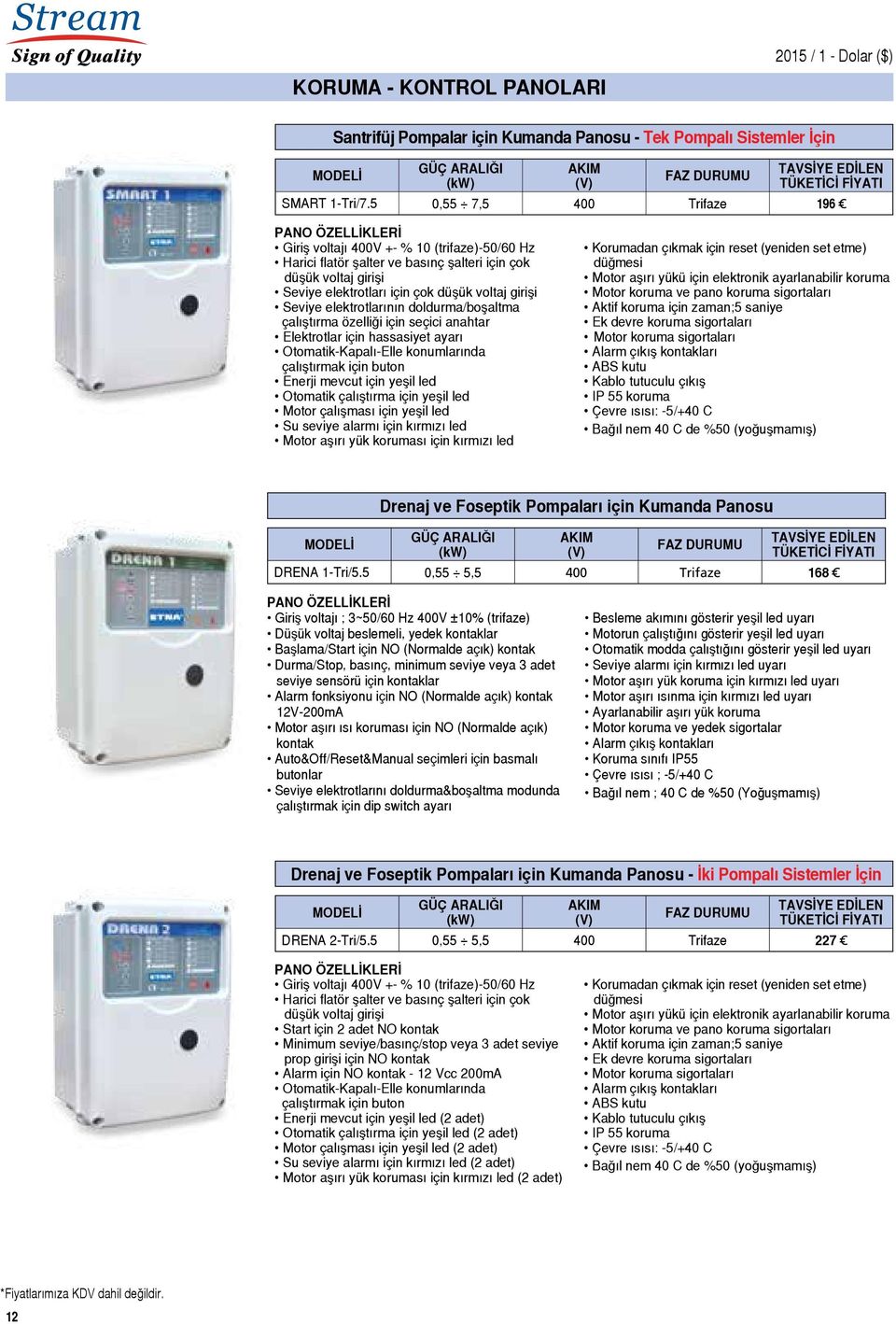 girişi Seviye elektrotlarının doldurma/boşaltma çalıştırma özelliği için seçici anahtar Elektrotlar için hassasiyet ayarı Otomatik-Kapalı-Elle konumlarında çalıştırmak için buton Enerji mevcut için