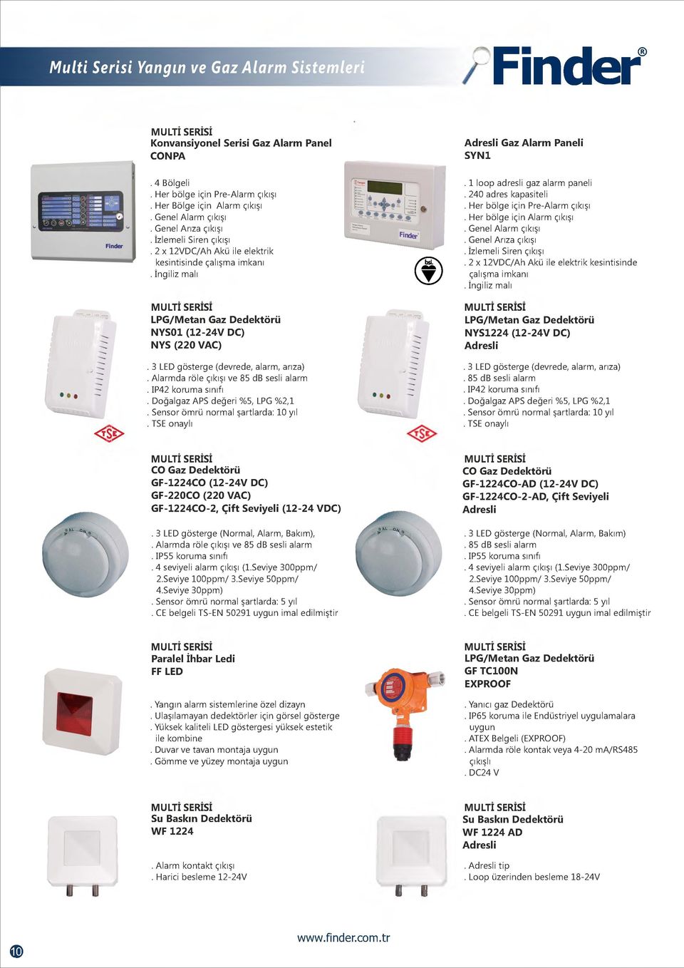 2 x 12VDC/Ah Akü ile elektrik kesintisinde çalışma imkanı LPG/Metan Gaz Dedektörü NYS01 (12-24V DC) NYS (220 VAC). 3 LED gösterge (devrede, alarm, arıza). Alarmda röle çıkışı ve 85 db sesli alarm.