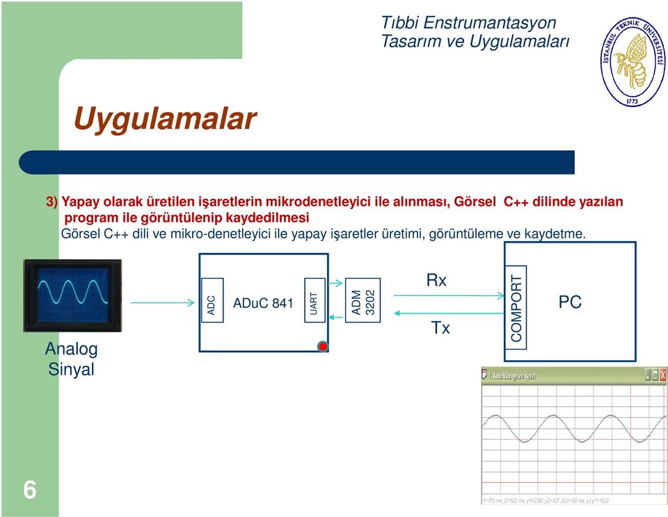 kaydedilmesi Görsel C++ dili ve mikro-denetleyici ile yapay işaretler