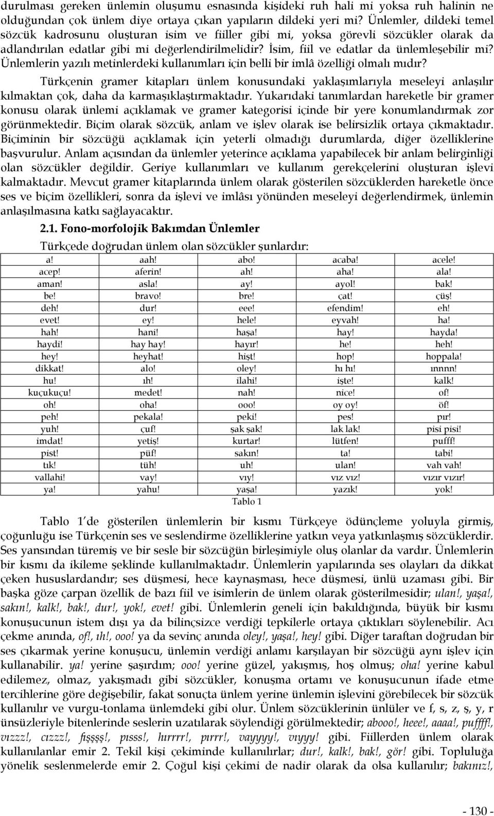 İsim, fiil ve edatlar da ünlemleşebilir mi? Ünlemlerin yazılı metinlerdeki kullanımları için belli bir imlâ özelliği olmalı mıdır?