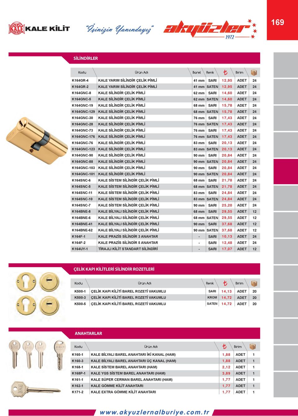 SİSTEM SİLİNDİR ÇELİK PİMLİ 83 mm,8 KSNC0 KALE SİSTEM SİLİNDİR ÇELİK PİMLİ 83 mm,8 KSNC7 KALE SİSTEM SİLİNDİR ÇELİK PİMLİ 25, KBNE8 KALE BİLYALI SİLİNDİR ÇELİK PİMLİ 29,55 KBNE KALE BİLYALI SİLİNDİR