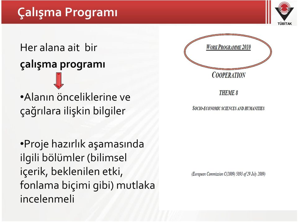 Proje hazırlık aşamasında ilgili bölümler (bilimsel