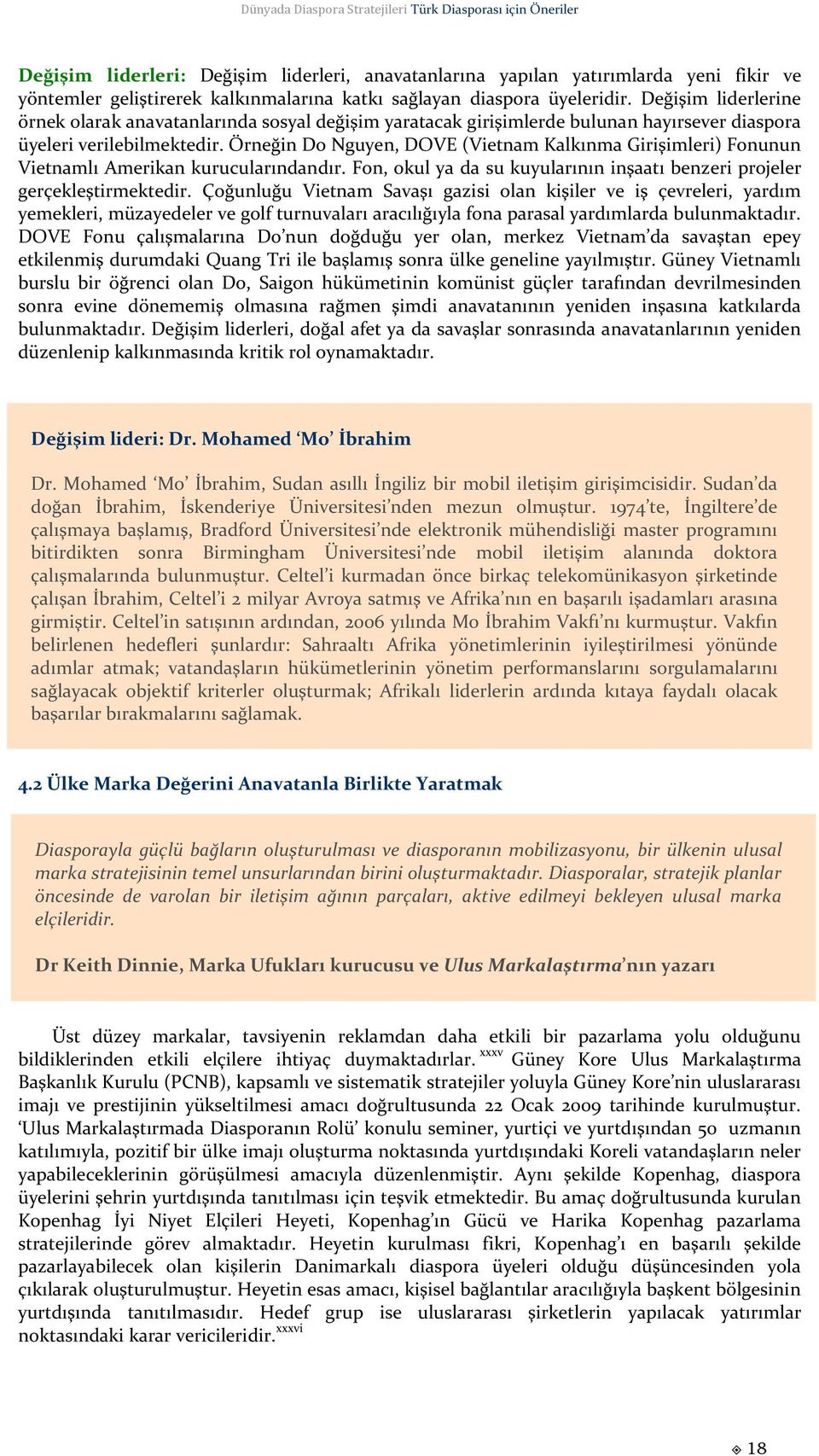 Örneğin Do Nguyen, DOVE (Vietnam Kalkınma Girişimleri) Fonunun Vietnamlı Amerikan kurucularındandır. Fon, okul ya da su kuyularının inşaatı benzeri projeler gerçekleştirmektedir.