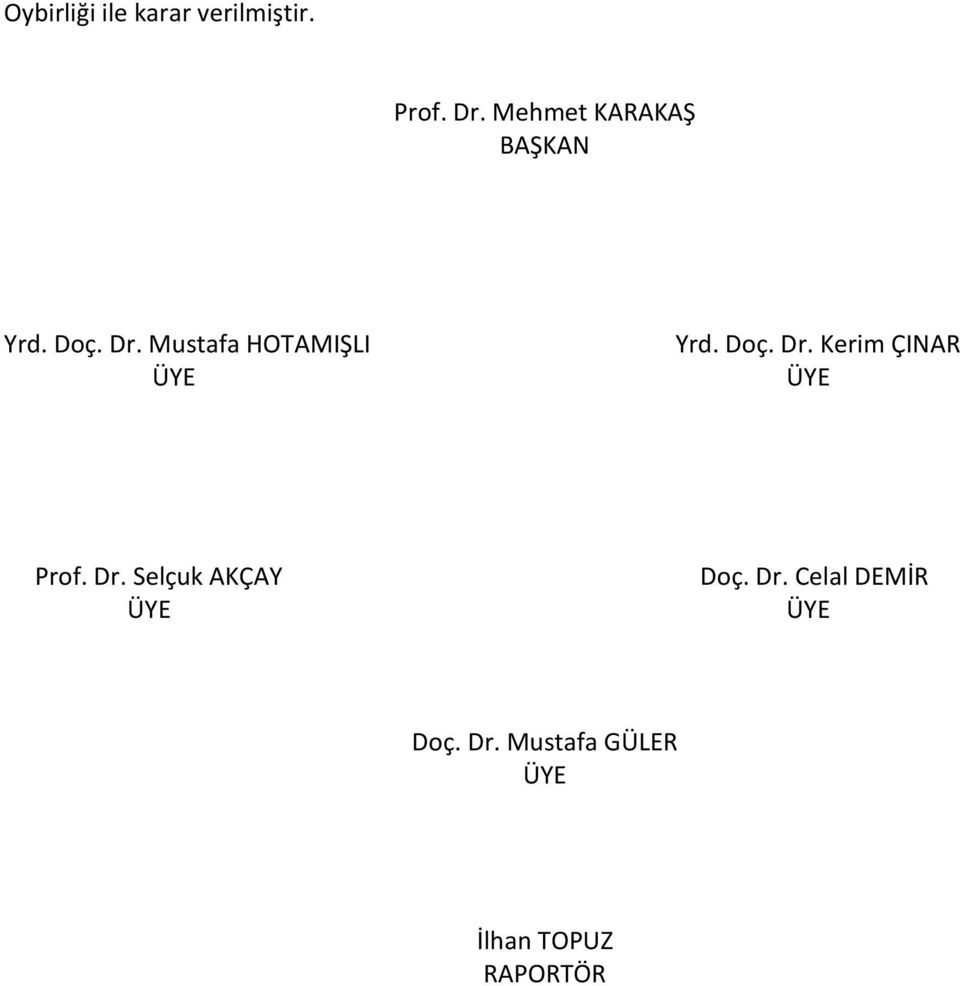 Mustafa HOTAMIŞLI Yrd. Doç. Dr. Kerim ÇINAR Prof. Dr. Selçuk AKÇAY Doç.