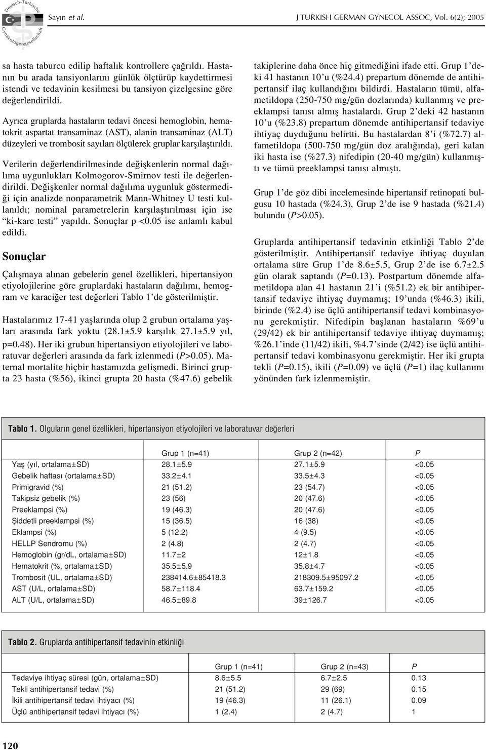 Ayr ca gruplarda hastalar n tedavi öncesi hemoglobin, hematokrit aspartat transaminaz (AST), alanin transaminaz (ALT) düzeyleri ve trombosit say lar ölçülerek gruplar karfl laflt r ld.