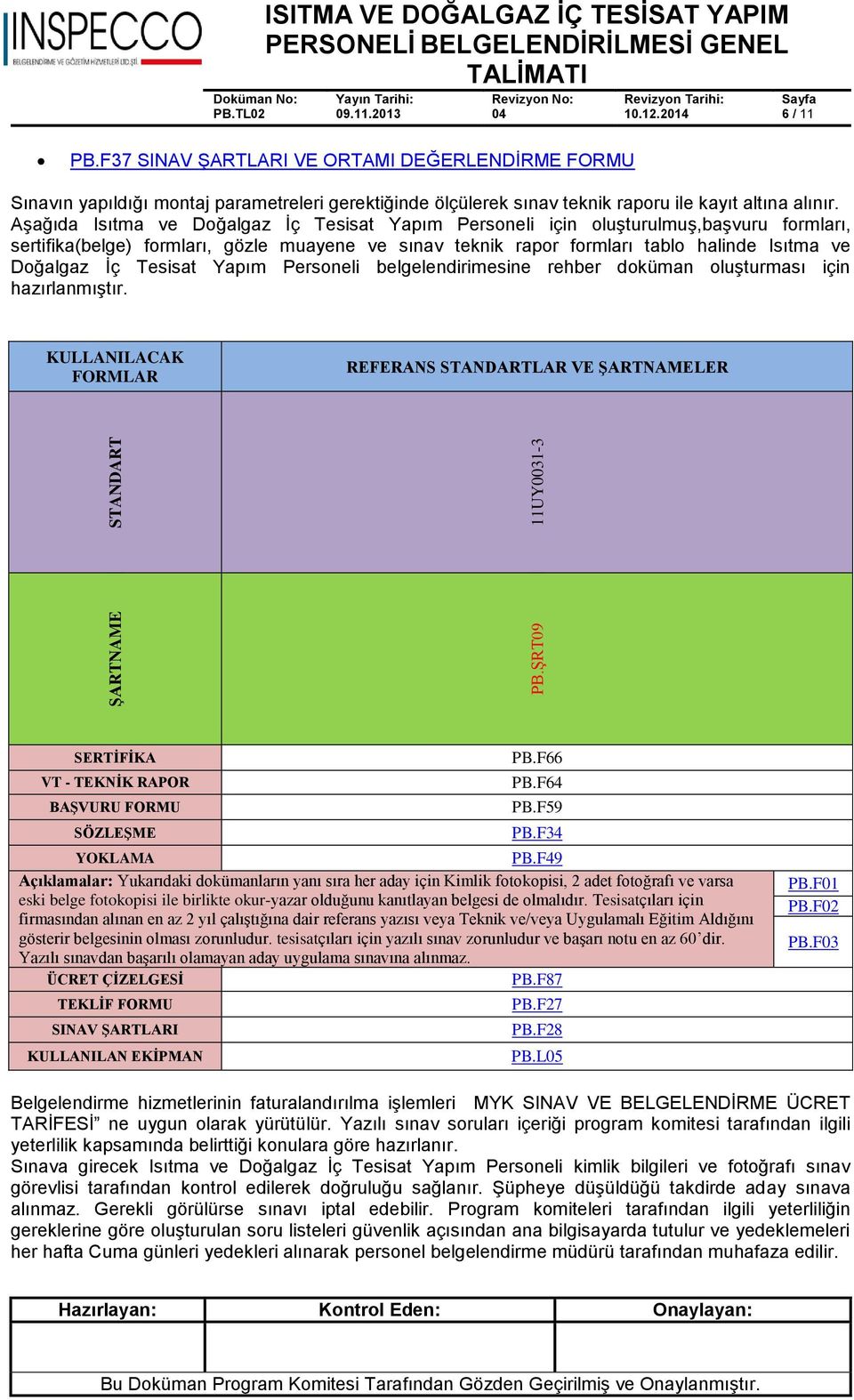 Aşağıda Isıtma ve Doğalgaz İç Tesisat Yapım Personeli için oluşturulmuş,başvuru formları, sertifika(belge) formları, gözle muayene ve sınav teknik rapor formları tablo halinde Isıtma ve Doğalgaz İç