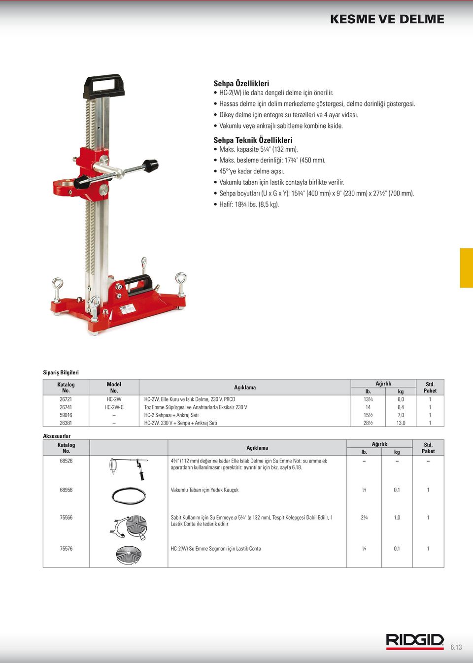 Vakumlu taban için lastik contayla birlikte verilir. Sehpa boyutları (U x G x Y): 15 3 4" (400 mm) x 9" (230 mm) x 27 1 2" (700 mm). Hafif: 18 3 4 lbs. (8,5 kg).