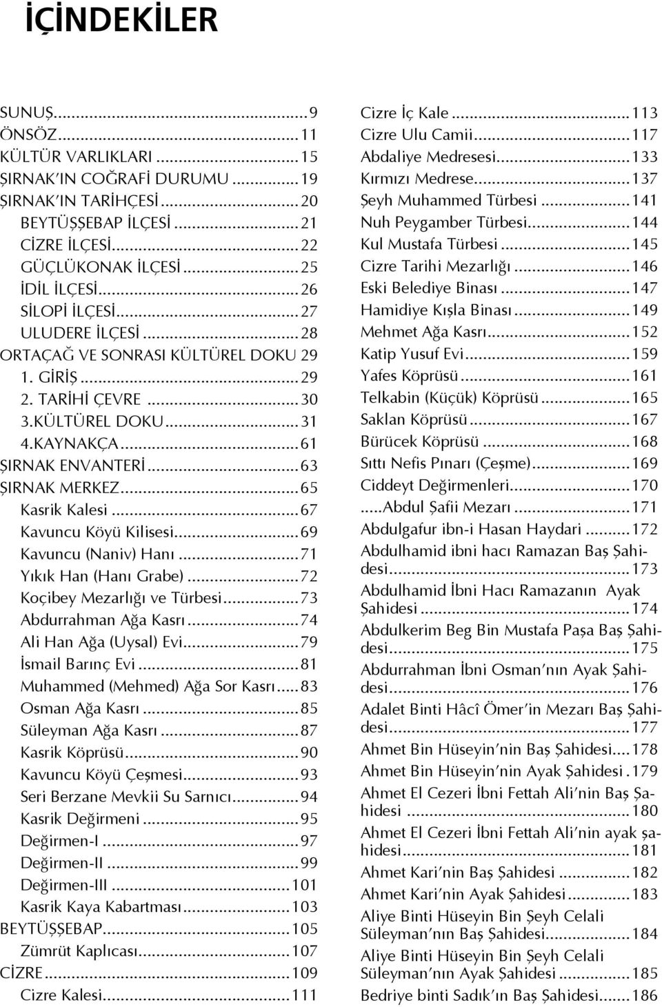 ..65 Kasrik Kalesi...67 Kavuncu Köyü Kilisesi...69 Kavuncu (Naniv) Hanı...71 Yıkık Han (Hanı Grabe)...72 Koçibey Mezarlığı ve Türbesi...73 Abdurrahman Ağa Kasrı...74 Ali Han Ağa (Uysal) Evi.