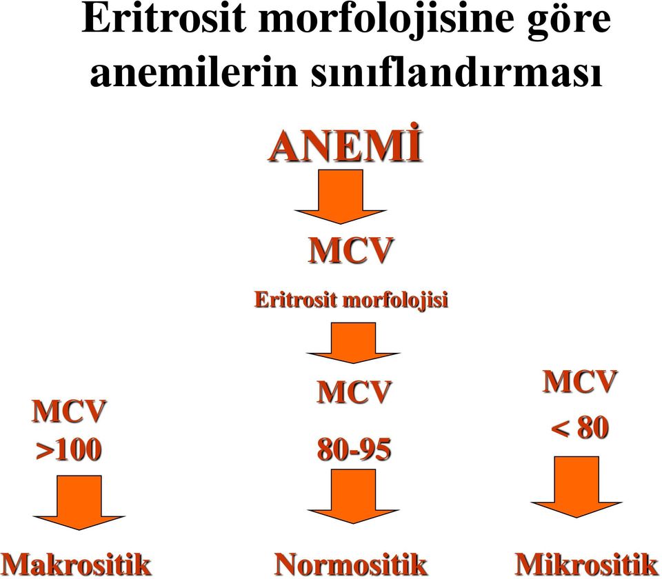 Eritrosit morfolojisi MCV >100 MCV