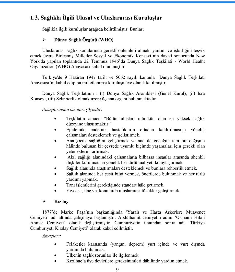 New York'da yapılan toplantıda 22 Temmuz 1946 da Dünya Sağlık Teşkilati - World Healht Organization (WHO) Anayasası kabul olunmuştur.