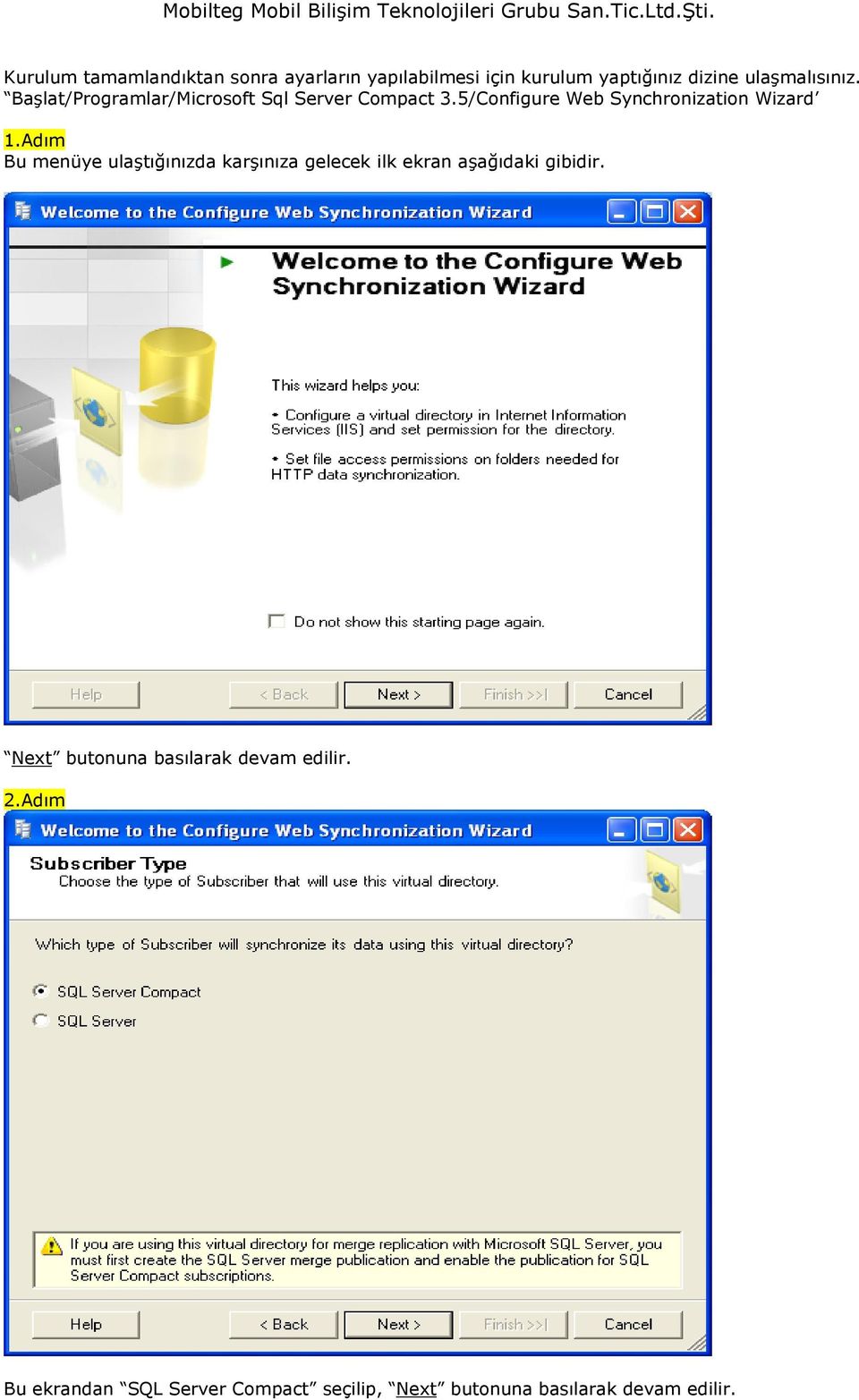 5/Configure Web Synchronization Wizard 1.