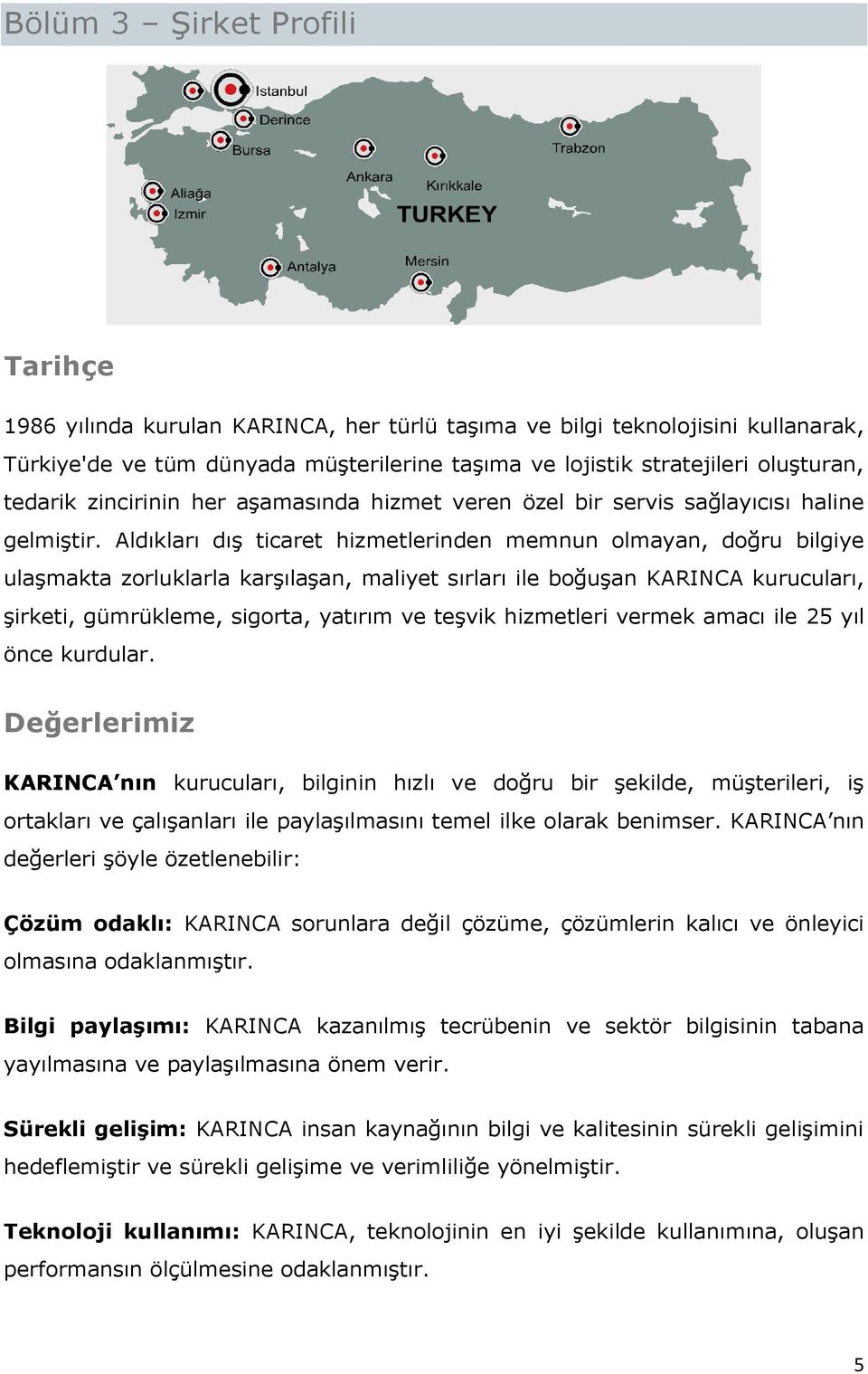 Aldıkları dış ticaret hizmetlerinden memnun olmayan, doğru bilgiye ulaşmakta zorluklarla karşılaşan, maliyet sırları ile boğuşan KARINCA kurucuları, şirketi, gümrükleme, sigorta, yatırım ve teşvik