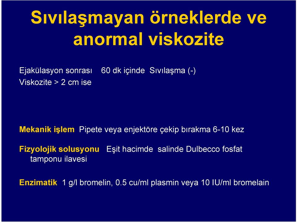 bırakma 6-10 kez Fizyolojik solusyonu Eşit hacimde salinde Dulbecco fosfat