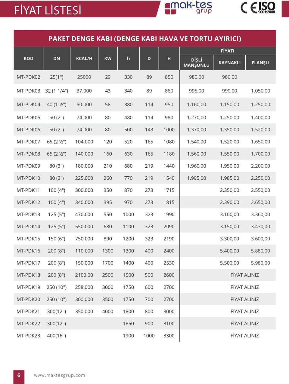 000 80 500 143 1000 1.370,00 1.350,00 1.520,00 MT-PDK07 65 (2 ½") 104.000 120 520 165 1080 1.540,00 1.520,00 1.650,00 MT-PDK08 65 (2 ½") 140.000 160 630 165 1180 1.560,00 1.550,00 1.