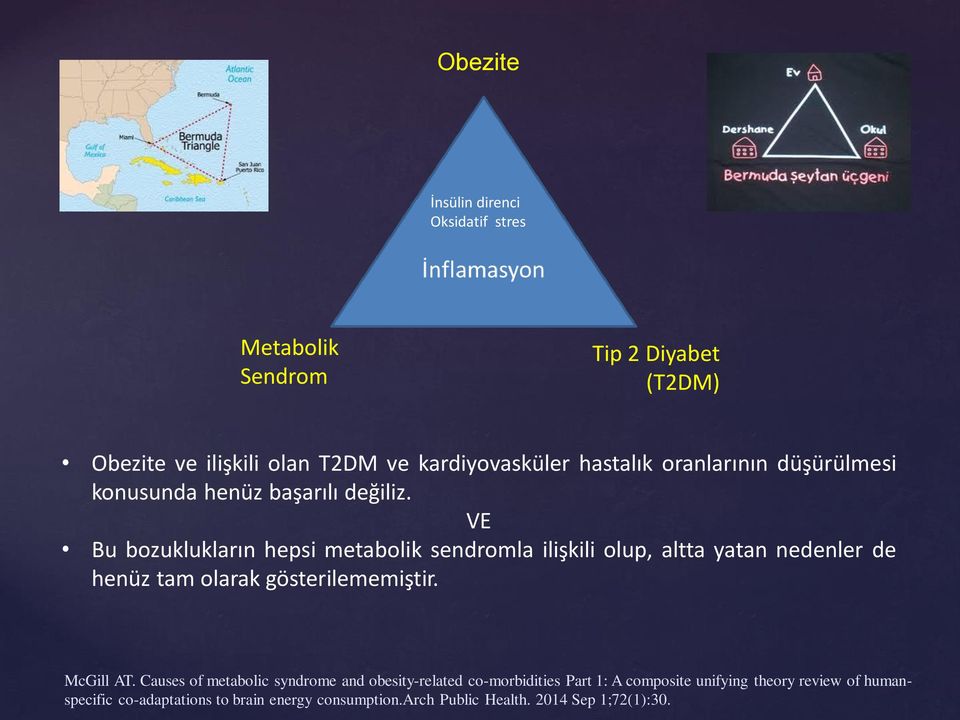 VE Bu bozuklukların hepsi metabolik sendromla ilişkili olup, altta yatan nedenler de henüz tam olarak gösterilememiştir. McGill AT.