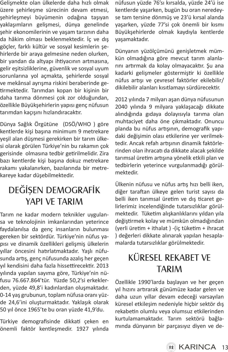 İç ve dış göçler, farklı kültür ve sosyal kesimlerin şehirlerde bir araya gelmesine neden olurken, bir yandan da altyapı ihtiyacının artmasına, gelir eşitsizliklerine, güvenlik ve sosyal uyum