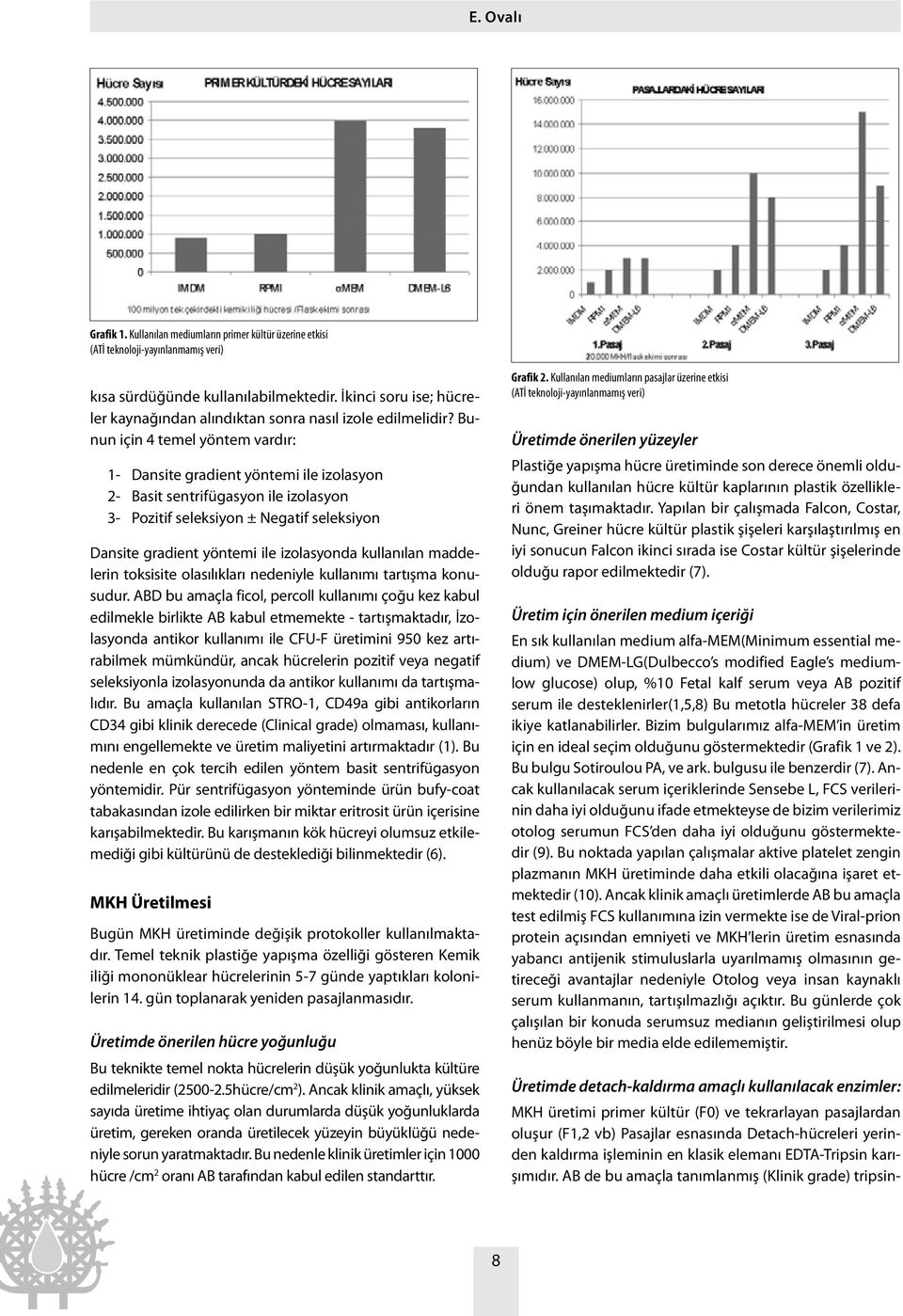 Bunun için 4 temel yöntem vardır: 1- Dansite gradient yöntemi ile izolasyon 2- Basit sentrifügasyon ile izolasyon 3- Pozitif seleksiyon ± Negatif seleksiyon Dansite gradient yöntemi ile izolasyonda