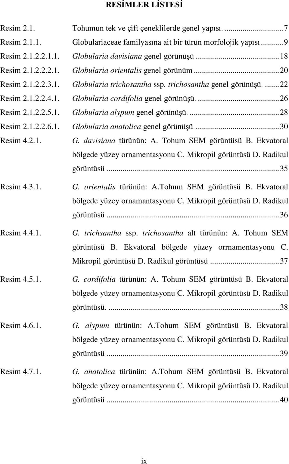 ... 26 Resim 2.1.2.2.5.1. Globularia alypum genel görünüşü.... 28 Resim 2.1.2.2.6.1. Globularia anatolica genel görünüşü.... 30 Resim 4.2.1. G. davisiana türünün: A. Tohum SEM görüntüsü B.