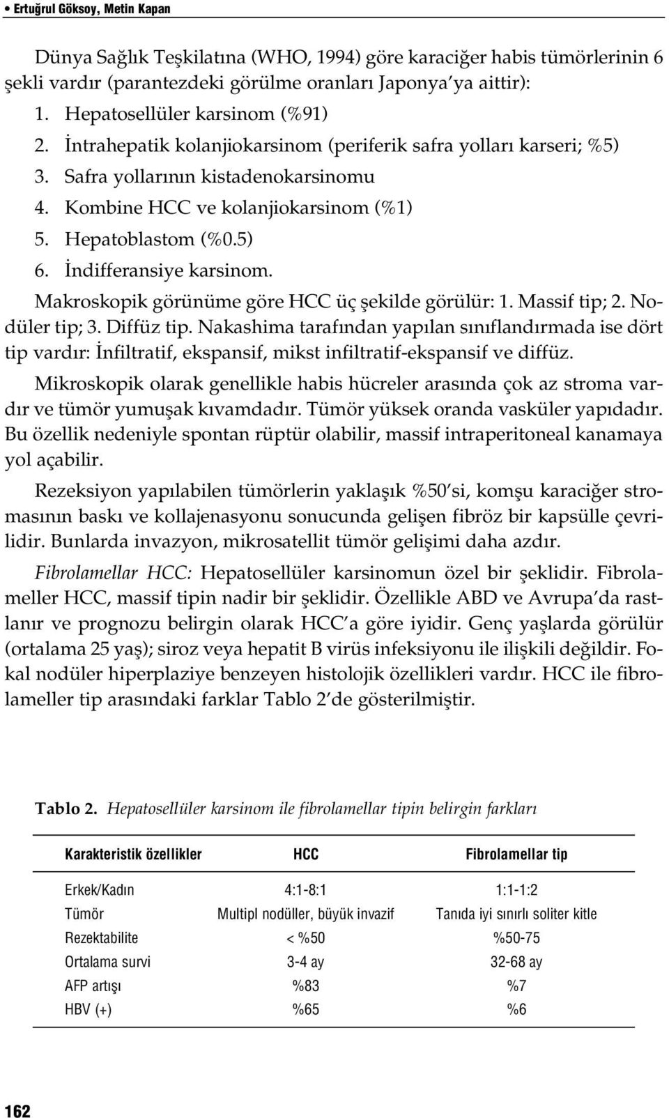 5) 6. ndifferansiye karsinom. Makroskopik görünüme göre HCC üç flekilde görülür: 1. Massif tip; 2. Nodüler tip; 3. Diffüz tip.