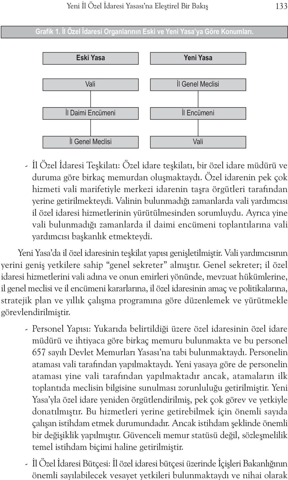 oluþmaktaydý. Özel idarenin pek çok hizmeti vali marifetiyle merkezi idarenin taþra örgütleri tarafýndan yerine getirilmekteydi.