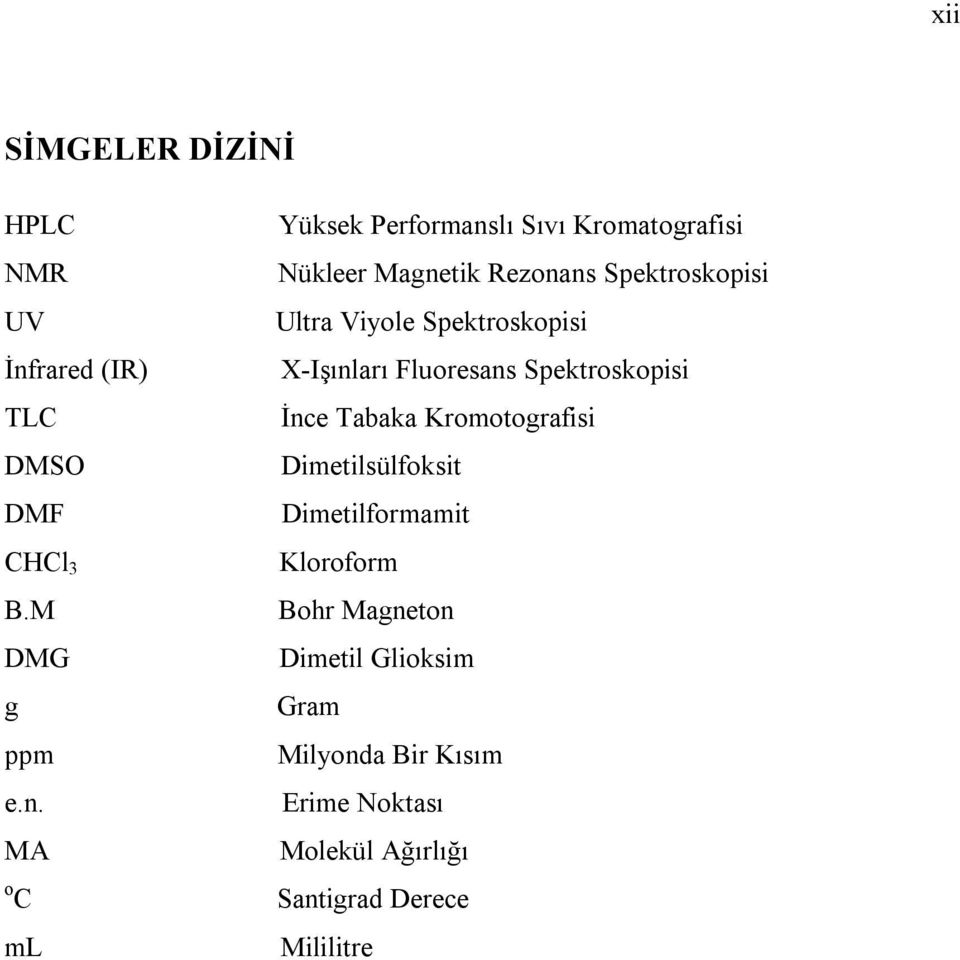 MA o ml Yüksek Performanslı Sıvı Kromatografisi ükleer Magnetik ezonans Spektroskopisi Ultra Viyole