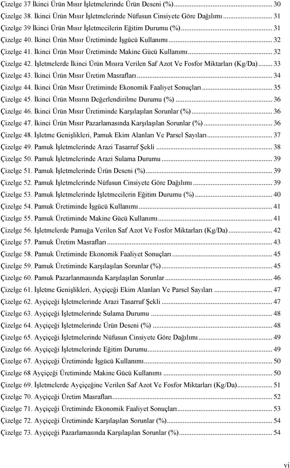 İkinci Ürün Mısır Üretiminde Makine Gücü Kullanımı... 32 Çizelge 42. İşletmelerde İkinci Ürün Mısıra Verilen Saf Azot Ve Fosfor Miktarları (Kg/Da)... 33 Çizelge 43.