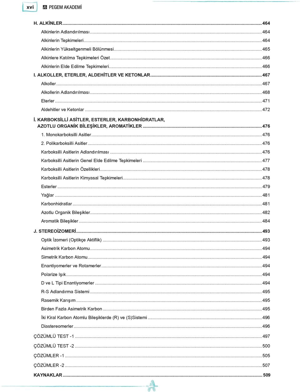 KARBOKSİLLİ ASİTLER, ESTERLER, KARBONHİDRATLAR, AZOTLU ORGANİK BİLEŞİKLER, AROMATİKLER...476 1. Monokarboksilli Asitler...476 2. Polikarboksilli Asitler...476 Karboksilli Asitlerin Adlandırılması.