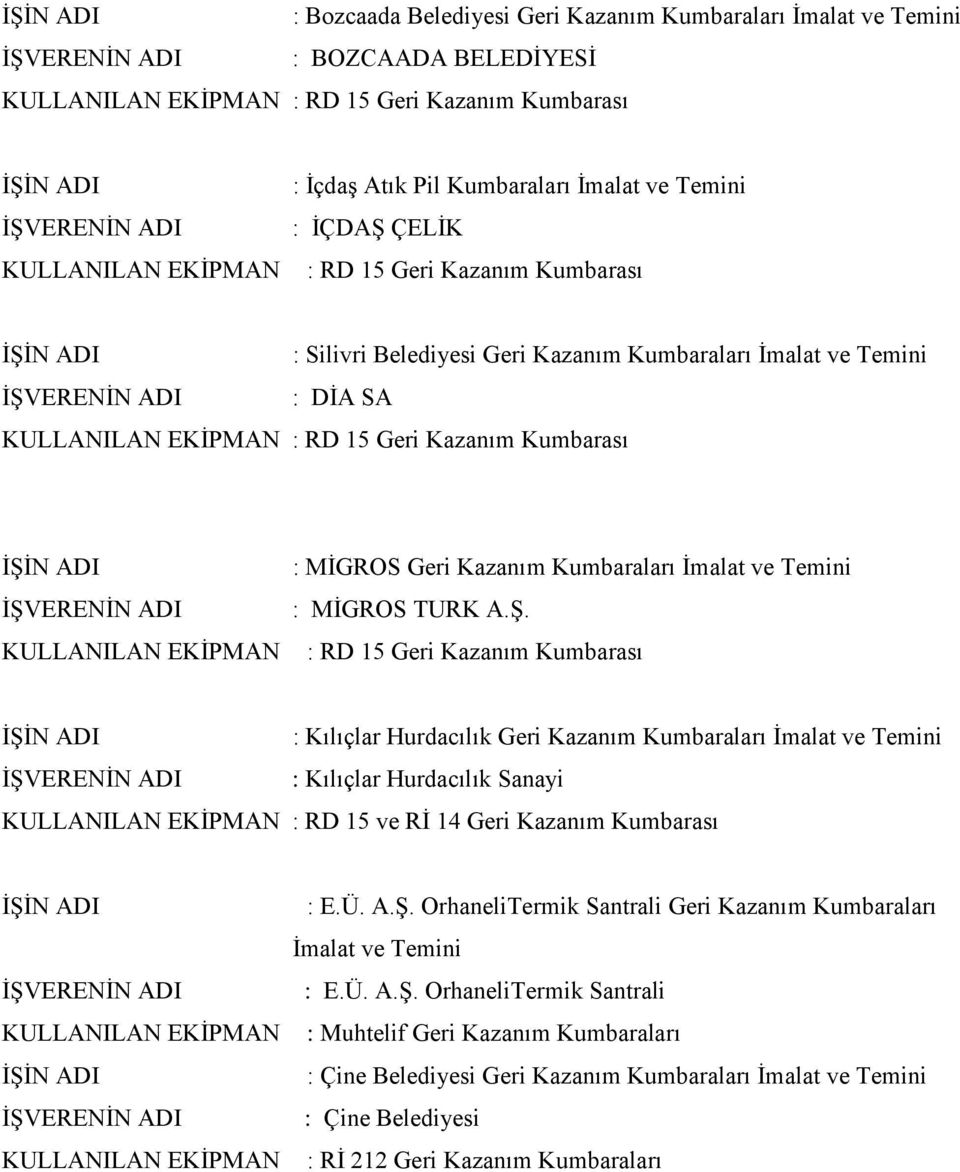 MİGROS Geri Kazanım Kumbaraları İmalat ve Temini : MİGROS TURK A.Ş.