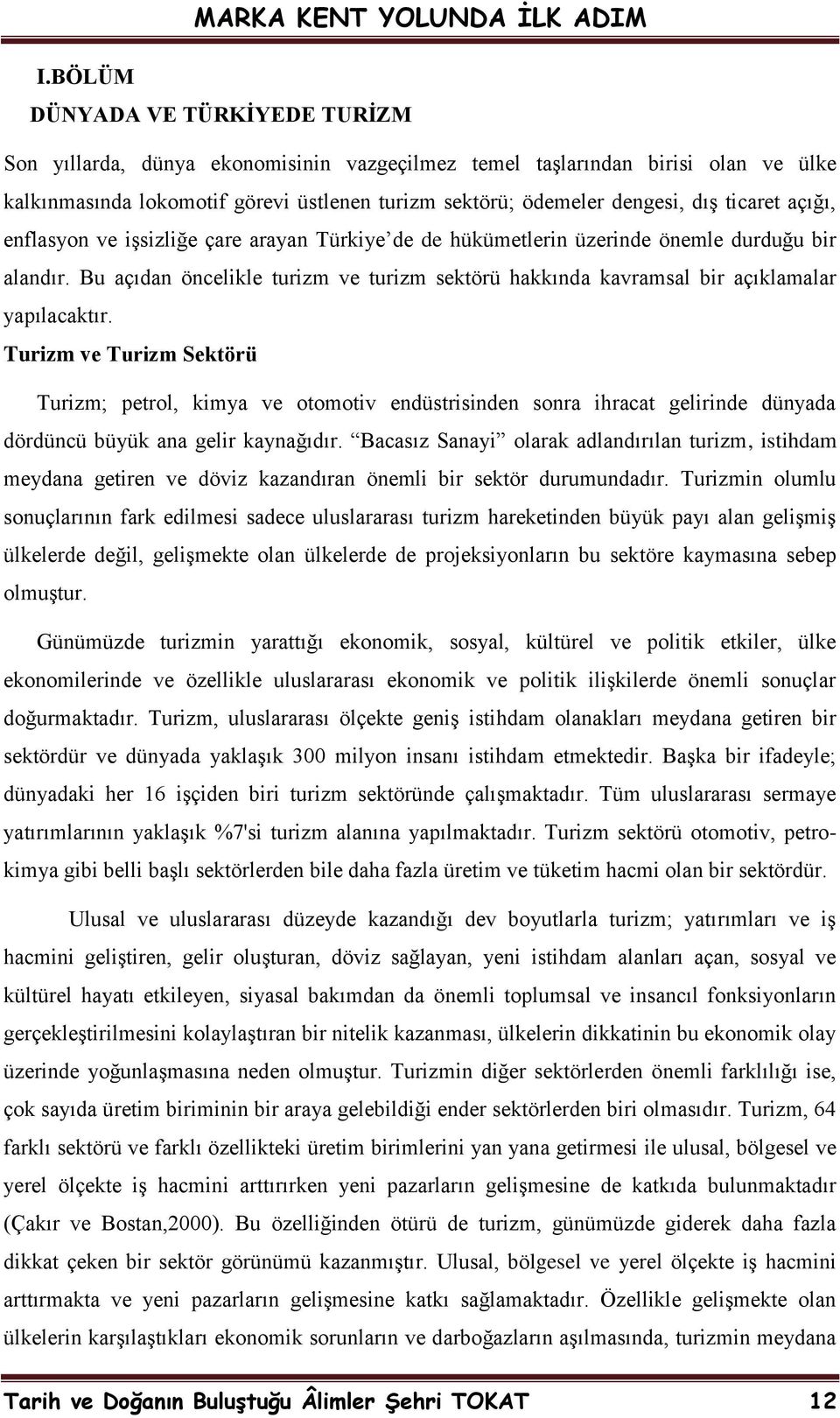 Bu açıdan öncelikle turizm ve turizm sektörü hakkında kavramsal bir açıklamalar yapılacaktır.