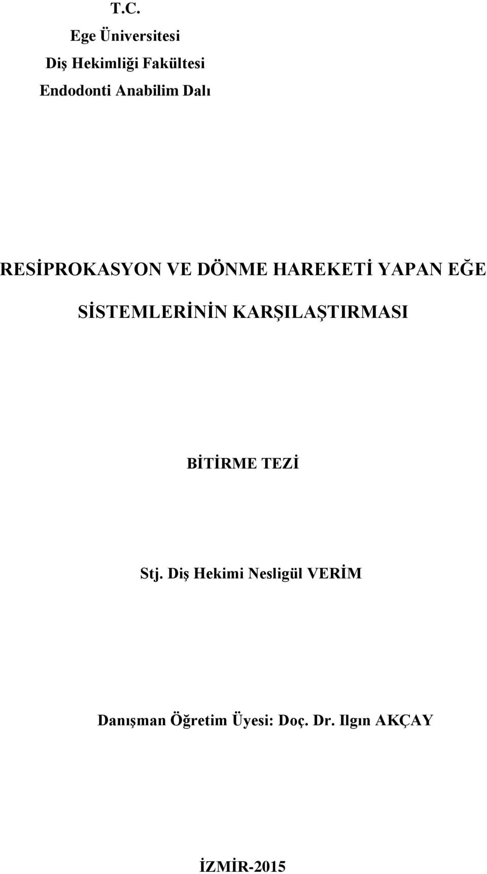 SİSTEMLERİNİN KARŞILAŞTIRMASI BİTİRME TEZİ Stj.