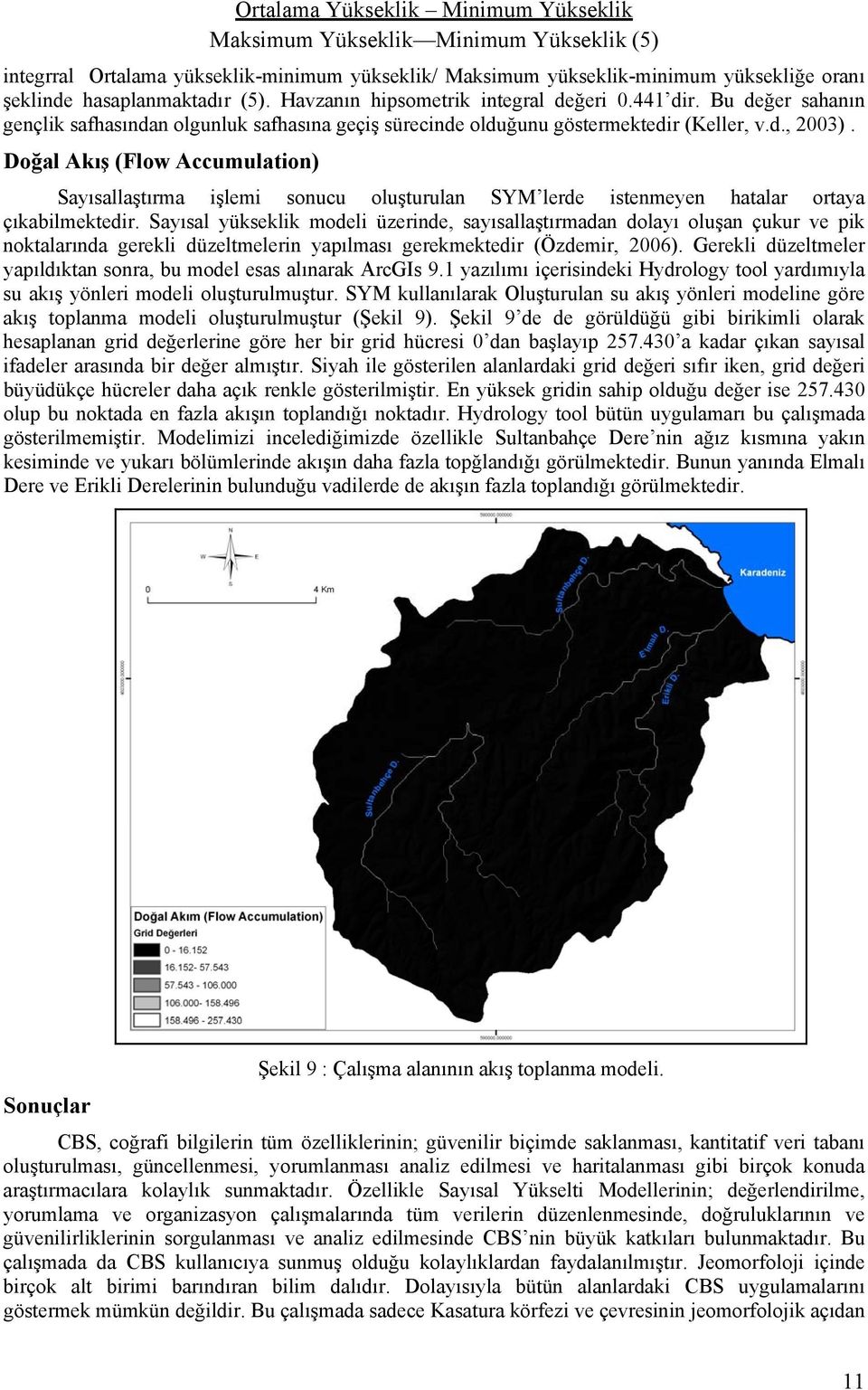 Doğal Akış (Flow Accumulation) Sayısallaştırma işlemi sonucu oluşturulan SYM lerde istenmeyen hatalar ortaya çıkabilmektedir.