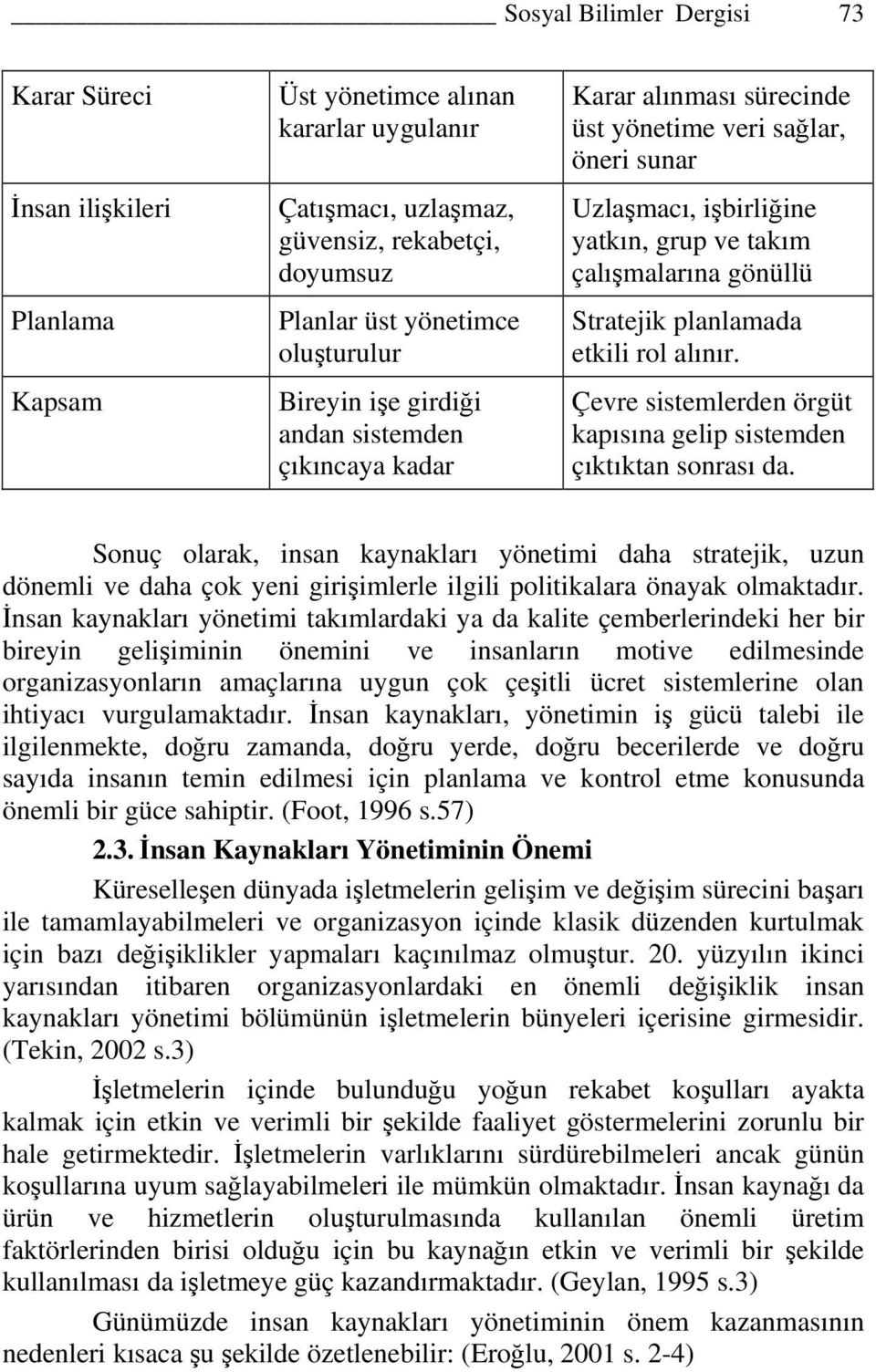 planlamada etkili rol alınır. Çevre sistemlerden örgüt kapısına gelip sistemden çıktıktan sonrası da.