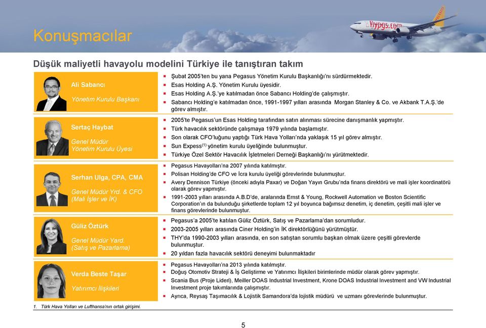 Esas Holding A.Ş. Yönetim Kurulu üyesidir. Esas Holding A.Ş. ye katılmadan önce Sabancı Holding de çalışmıştır. Sabancı Holding e katılmadan önce, 1991-1997 yılları arasında Morgan Stanley & Co.