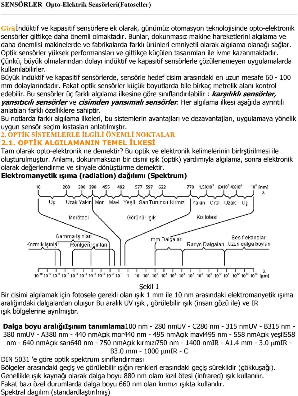 Optik sensörler yüksek performansları ve gittikçe küçülen tasarımları ile ivme kazanmaktadır.