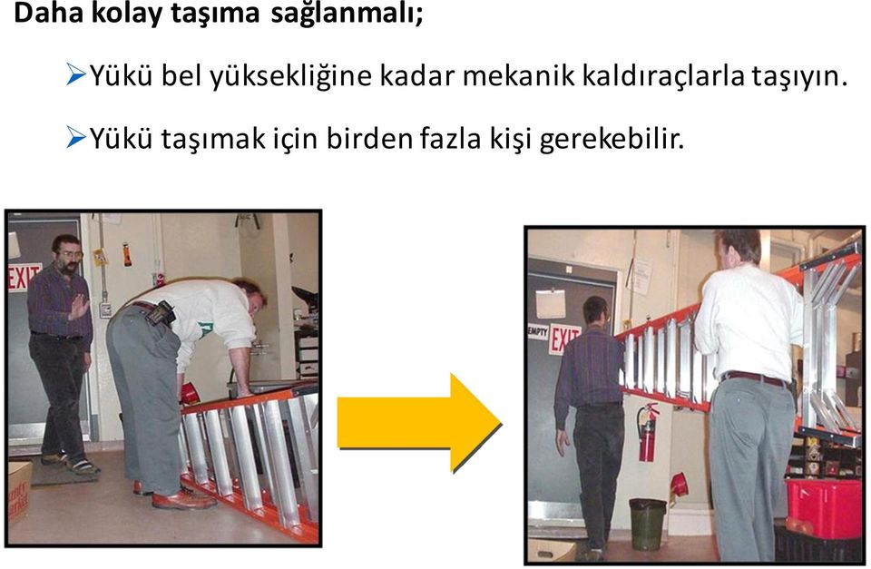 kaldıraçlarla taşıyın.