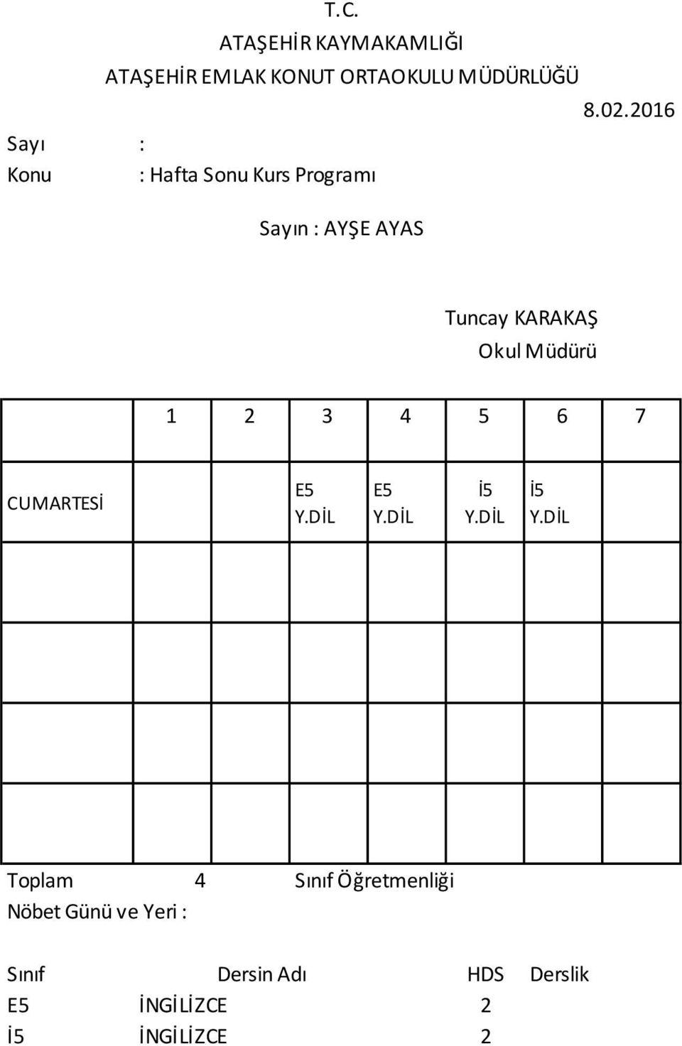 Sınıf Öğretmenliği E5