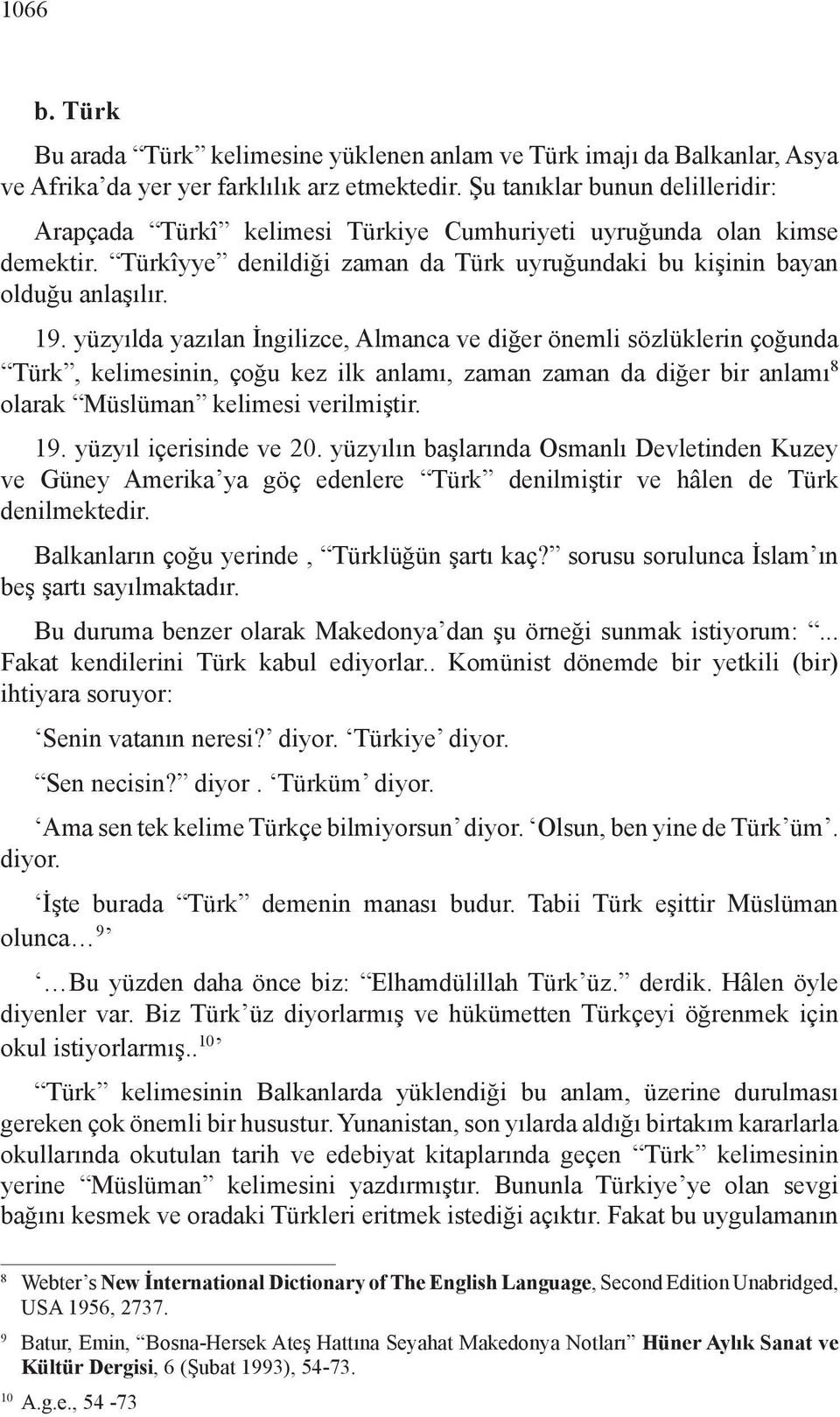 yüzyılda yazılan İngilizce, Almanca ve diğer önemli sözlüklerin çoğunda Türk, kelimesinin, çoğu kez ilk anlamı, zaman zaman da diğer bir anlamı 8 olarak Müslüman kelimesi verilmiştir. 19.