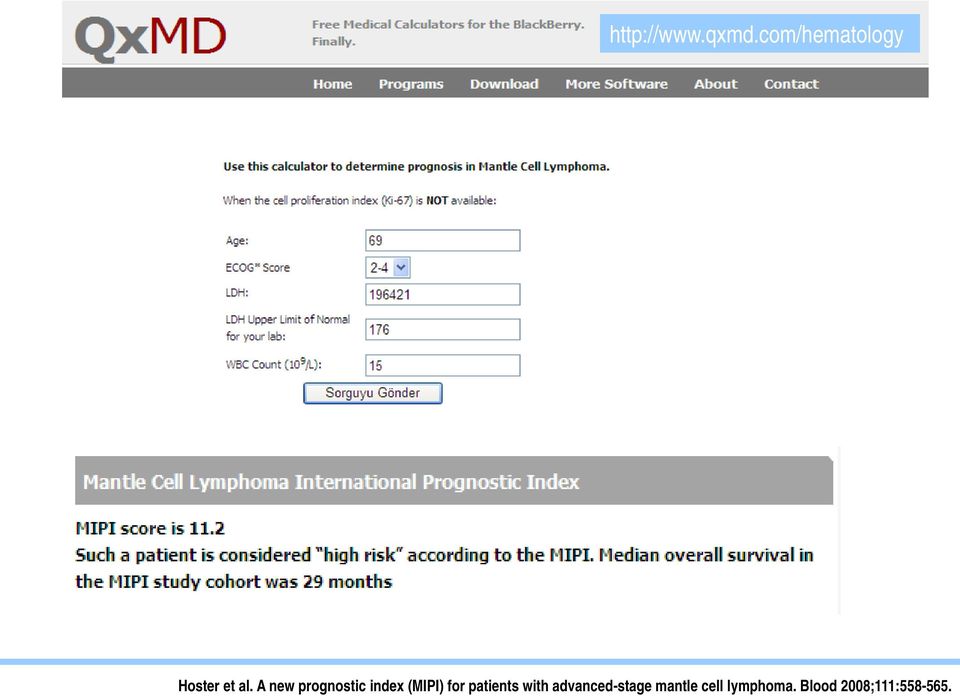 A new prognostic index (MIPI) for