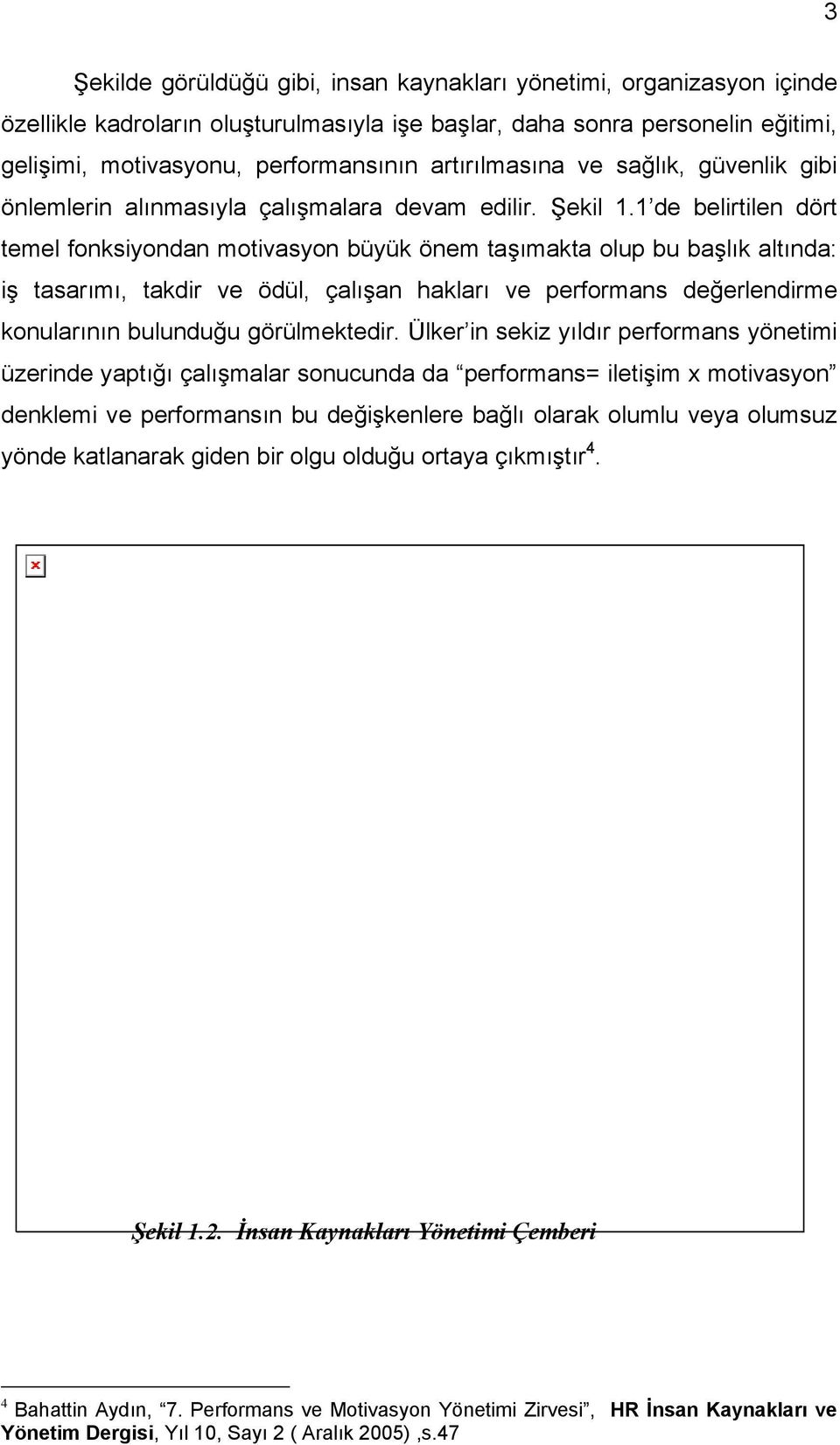 1 de belirtilen dört temel fonksiyondan motivasyon büyük önem taşımakta olup bu başlık altında: iş tasarımı, takdir ve ödül, çalışan hakları ve performans değerlendirme konularının bulunduğu