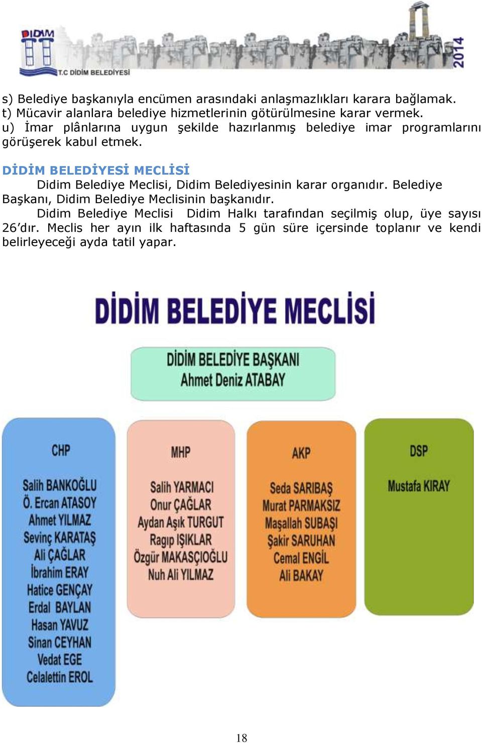 u) İmar plânlarına uygun şekilde hazırlanmış belediye imar programlarını görüşerek kabul etmek.