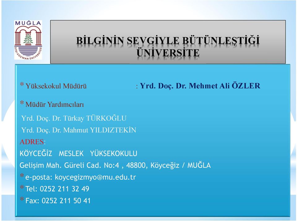 Türkay TÜRKOĞLU Yrd. Doç. Dr.